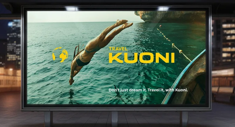 Kuoni campaign image of a diver above open water.